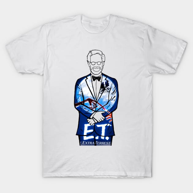 Steven Spielberg (E.T.) Portrait T-Shirt by Youre-So-Punny